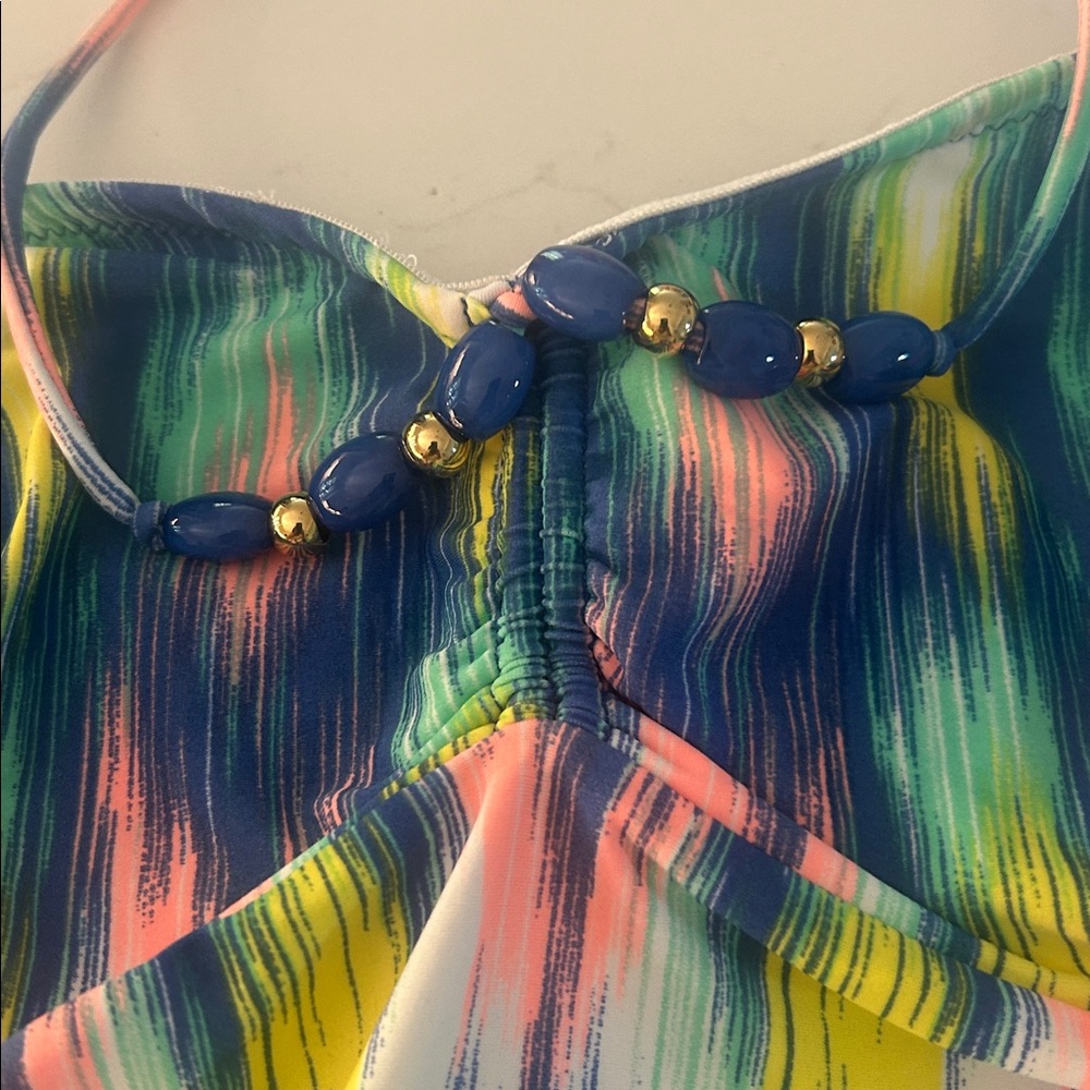 Shoshanna Multicolor Stripe Bandeau One-Piece Swimsuit - Picture 4 of 7